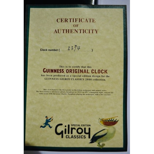 51 - Special Edition Gilroy Classics - Guinness Original Clock Produced as Special Edition Design for Gui... 