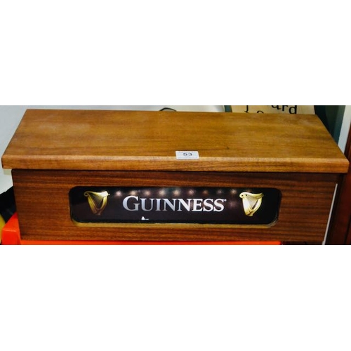 53 - Box Guinness Harp Banner Lamp - Appx 23x8x7