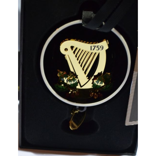 55 - Newbridge Silverware Guinness Christmas Tree Decoration - Boxed x4 + 2 Guinness Baubles