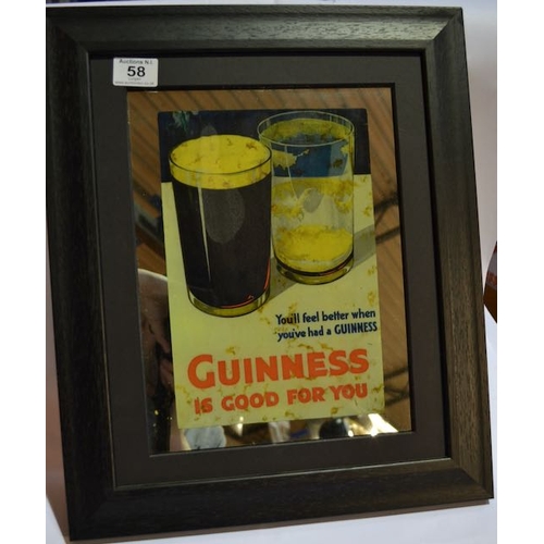 58 - Guinness is Good For You - You'll Feel Better When You've Had a Guinness Mirror - Appx 15x18