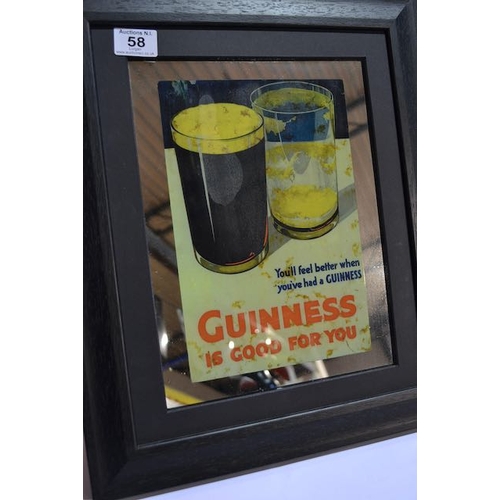 58 - Guinness is Good For You - You'll Feel Better When You've Had a Guinness Mirror - Appx 15x18