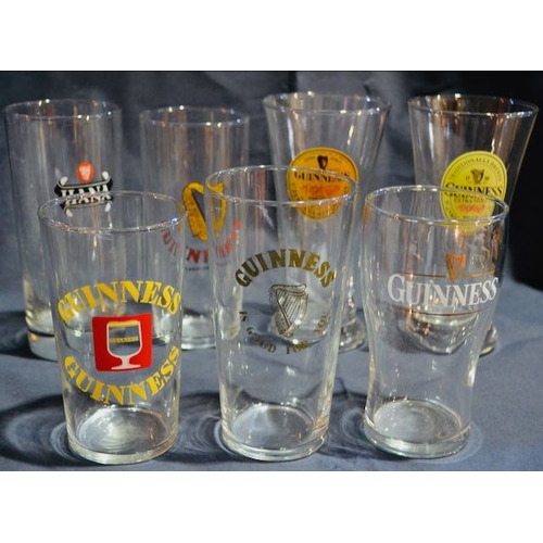 61 - Collection of 7 Guinness Half Pint Glasses