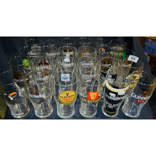 68 - Collection of 24 Guinness Pint Glass - All Different - Including Guinness Red, Temple Bar Blues Fest... 