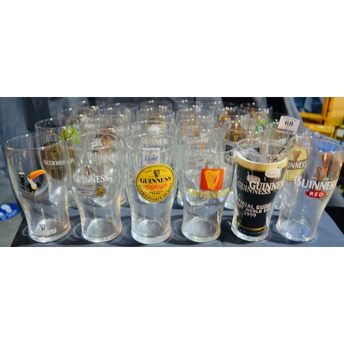 68 - Collection of 24 Guinness Pint Glass - All Different - Including Guinness Red, Temple Bar Blues Fest... 