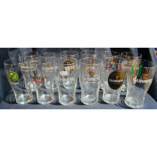 68 - Collection of 24 Guinness Pint Glass - All Different - Including Guinness Red, Temple Bar Blues Fest... 