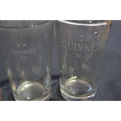 72 - 2x Guinness 2D Glass + Guinness Stout MB Fosters Glass