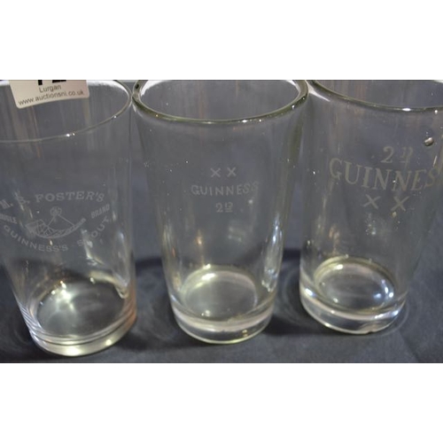 72 - 2x Guinness 2D Glass + Guinness Stout MB Fosters Glass