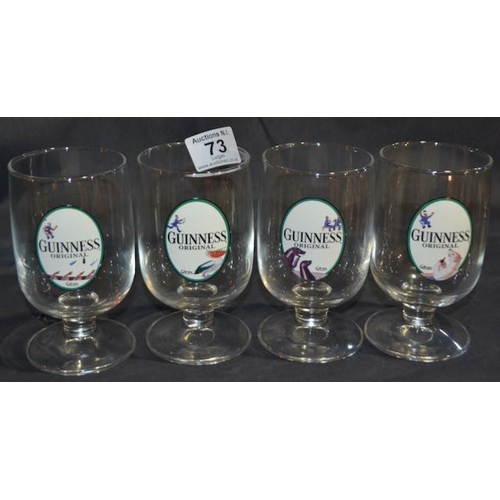 73 - Guinness Original Gilroy Half Pint Glass x4