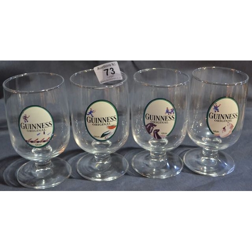 73 - Guinness Original Gilroy Half Pint Glass x4