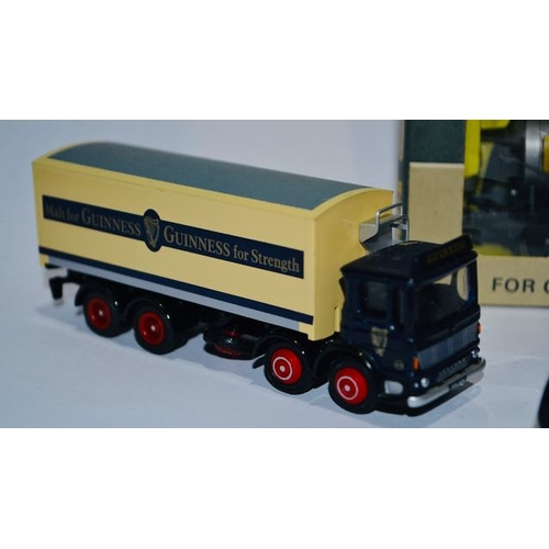 108 - Lledo Guinness Truck x2 + EFE Guinness Truck + Guinness Dray Cart + Wrenn Super Detail Guinness Wago... 