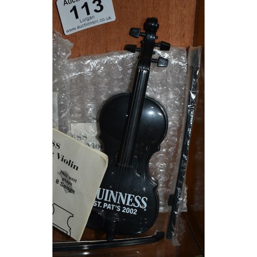 113 - Mini Guinness Electronic Violin - Plays 8 Songs x2