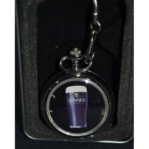 119 - Prince London Guinness Draught Pocket Watch on Chain + Reflex Guinness Pint Pocket Watch on Chain in... 