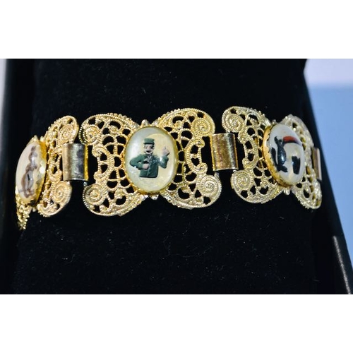 121 - Rare Ornate Guinness Embossed Gilroy Zoo Keeper & 5 Animal Individual Linked Bracelet - (Gifted to t... 