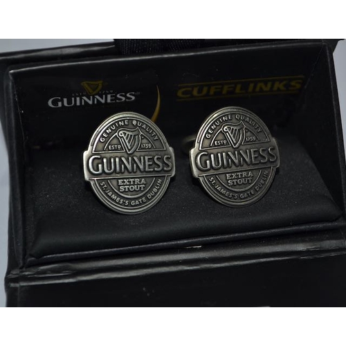 123 - Guinness & Co Pint Cufflinks + Guinness Extra Stout St James Gate Cufflinks - Both Boxed