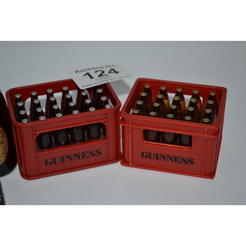 124 - KUM No 1710 + No 1720 Guinness 20 Bottle Miniature Beer Crate x2 + Collection of Miniature Guinness ... 