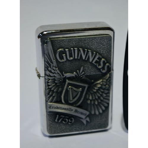 126 - Guinness Lighter x3 + Guinness Rugby Ball Recorder Keyring