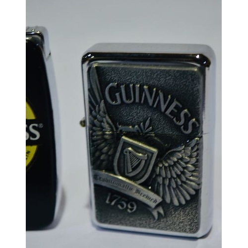 126 - Guinness Lighter x3 + Guinness Rugby Ball Recorder Keyring