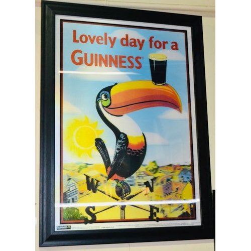 83 - Guinness 'Lovely Day for a Guinness' Toucan on Weather Vane 3D Large Framed Scene - Appx 21x29