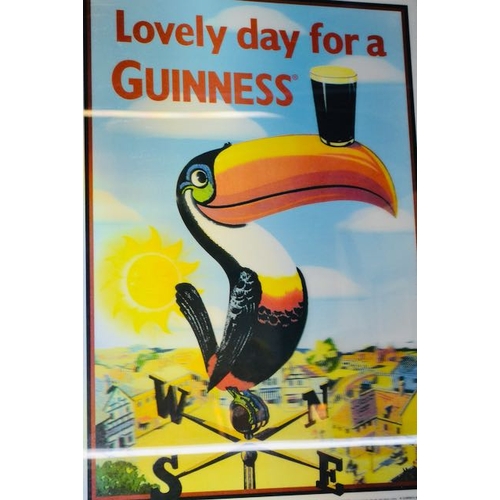 83 - Guinness 'Lovely Day for a Guinness' Toucan on Weather Vane 3D Large Framed Scene - Appx 21x29