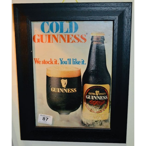 87 - Cold Guinness - We Stock It. You'll Like It. Framed Print - Appx 11x14