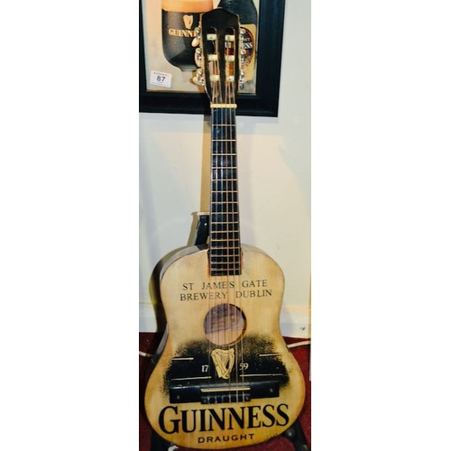 88 - St James Gate Brewery Dublin Guinness Draught Music Alley Childs Guitar with Wall Mounted Holder