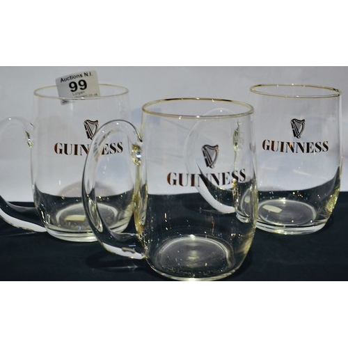 99 - Waterford Hand Blown Pint Tankard x3