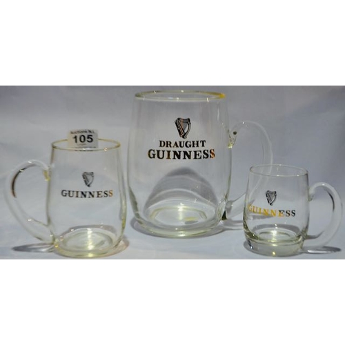 105 - Waterford Glass Co Three Pint, Pint + Half Pint Hand Blown Tankards