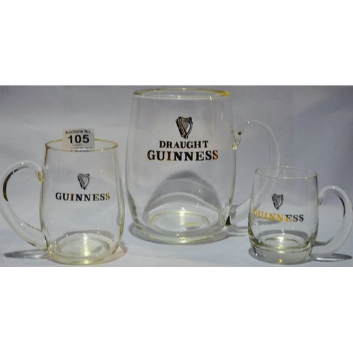 105 - Waterford Glass Co Three Pint, Pint + Half Pint Hand Blown Tankards