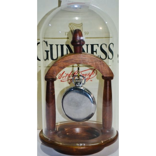 129 - Ingersoll Ltd London 'Guinness Time' Smiling Pint & Nodding Toucan Pocket Watch in Dome Display c195... 