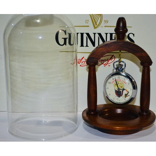 129 - Ingersoll Ltd London 'Guinness Time' Smiling Pint & Nodding Toucan Pocket Watch in Dome Display c195... 