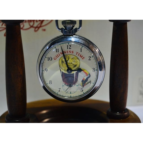 129 - Ingersoll Ltd London 'Guinness Time' Smiling Pint & Nodding Toucan Pocket Watch in Dome Display c195... 