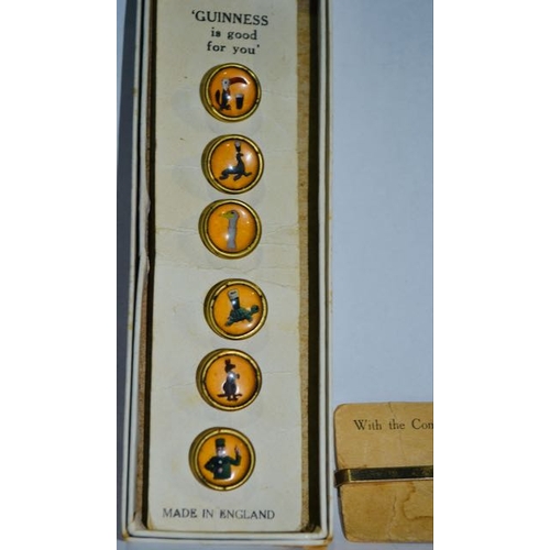 131 - With Compliments of Guinness Gilroy Ostrich Tie Clip + 'Guinness is Good For You' Set of 6 Gilroy Zo... 