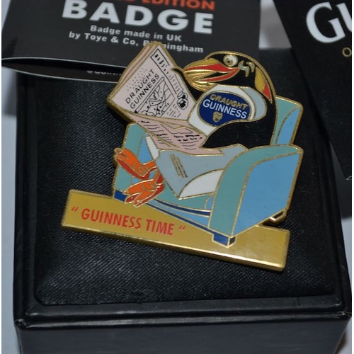 134 - Guinness Official Merchandise Limited Edition Badge Collection of 4 - Elephant No 74/800, Penguin No... 