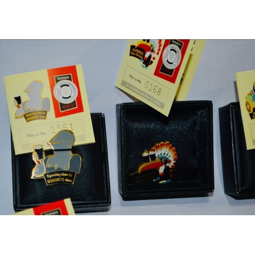 140 - Guinness Limited Edition (2500) Badge Collection of 11 Boxed Badges with Certificates - Horse & Cart... 