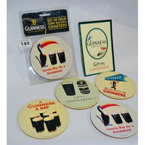 149 - 8x Guinness Cork Backed Coasters