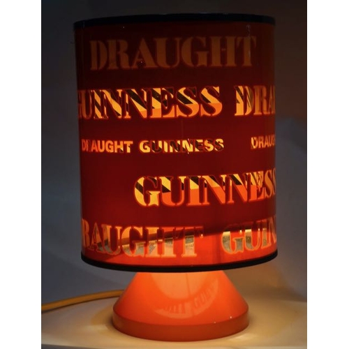 150 - Guinness Draught Spinning Shade Table Lamp on Orange Metal Base