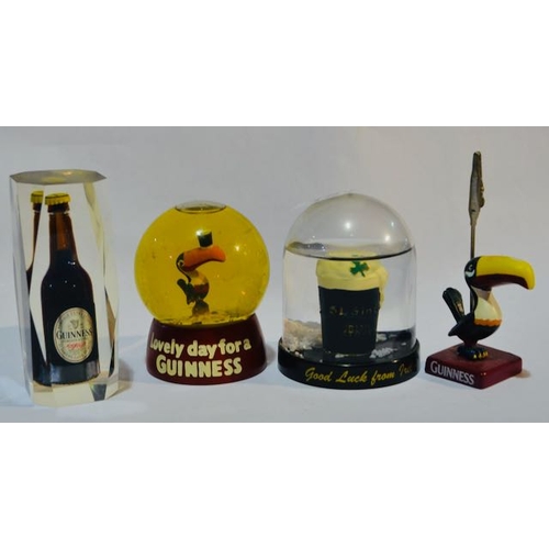 151 - Guinness & Co Weather Vane Toucan Water Ball + Guinness & Co Miniature Bottle Paperweight + Sláinte ... 