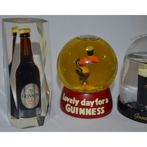 151 - Guinness & Co Weather Vane Toucan Water Ball + Guinness & Co Miniature Bottle Paperweight + Sláinte ... 