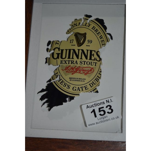 153 - Metal Guinness Can Label Map of Ireland in Box Frame with Signature 2013