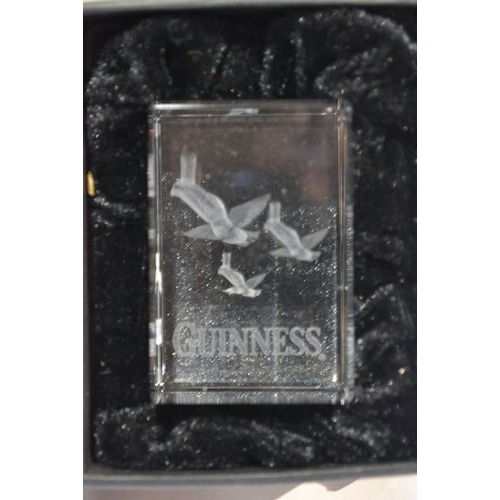 163 - Guinness Keyring + Crystal Souvenir + Glass Toucan