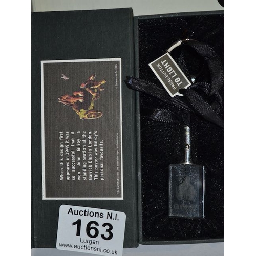 163 - Guinness Keyring + Crystal Souvenir + Glass Toucan