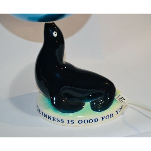 170 - Rare Ltd Ed 1963 Guinness Is Good For You Sea Lion Lamp with Rotating Shade