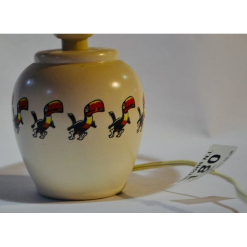 180 - Ceramic Guinness Toucan Table Lamp with My Goodness Toucan Shade - Appx 10