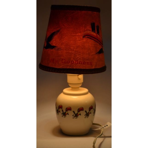 180 - Ceramic Guinness Toucan Table Lamp with My Goodness Toucan Shade - Appx 10