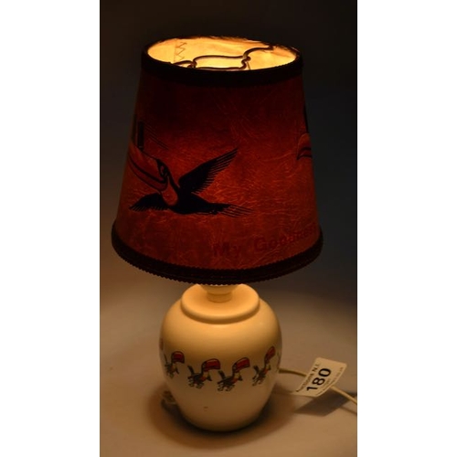 180 - Ceramic Guinness Toucan Table Lamp with My Goodness Toucan Shade - Appx 10