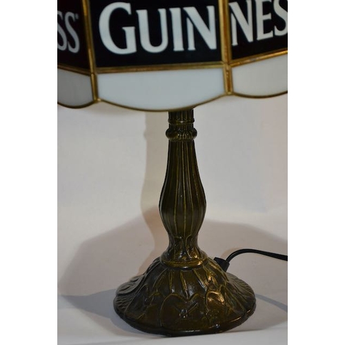 181 - Guinness Tiffany Style Bronzed Lamp - Appx 17