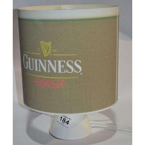 184 - Conical Pottery Based Lamp with Guinness Shade - Appx 12x9