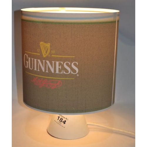 184 - Conical Pottery Based Lamp with Guinness Shade - Appx 12x9