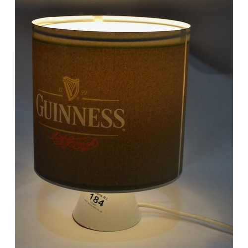 184 - Conical Pottery Based Lamp with Guinness Shade - Appx 12x9