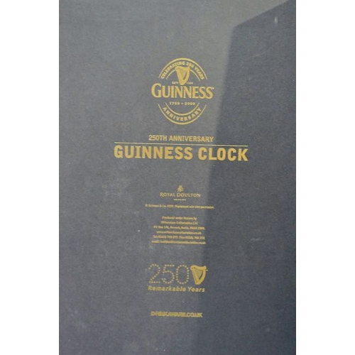 191 - Guinness & Co 250th Anniversary Guinness Clock Ltd Ed 174 of 350 with Matching Badge - Boxed with Ce... 